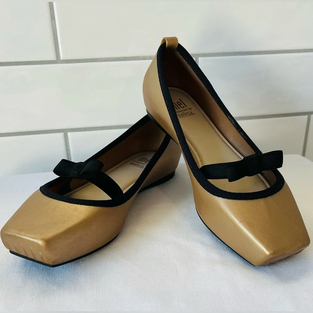 Mel by Melissa Gold Dress Shoes with Bow